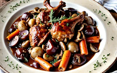 Coq au Chambertin : recette traditionnelle mijotée au vin rouge de Bourgogne