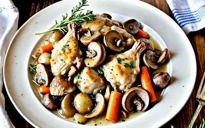 Recette de Coq au Vin Blanc Traditionnel - Plat mijoté savoureux