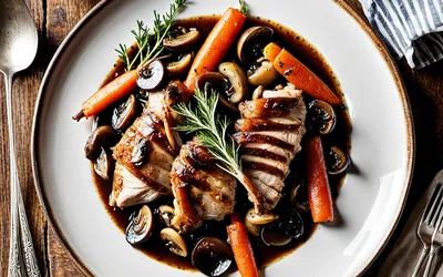 Recette Authentique de Coq au Vin pour 1 Personne - Plat Traditionnel Français