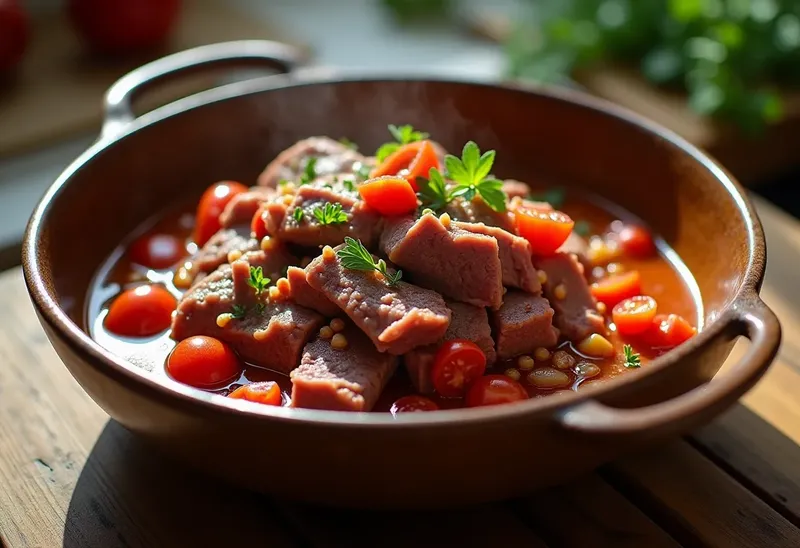 Corned Beef mijoté aux tomates fraîches et épices