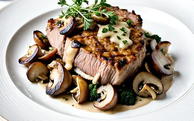 Côte de veau aux champignons sautés et sauce crémeuse – recette facile et gourmande