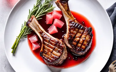 Recette gourmande de côtelettes d'agneau grillées avec gelée de goyave maison
