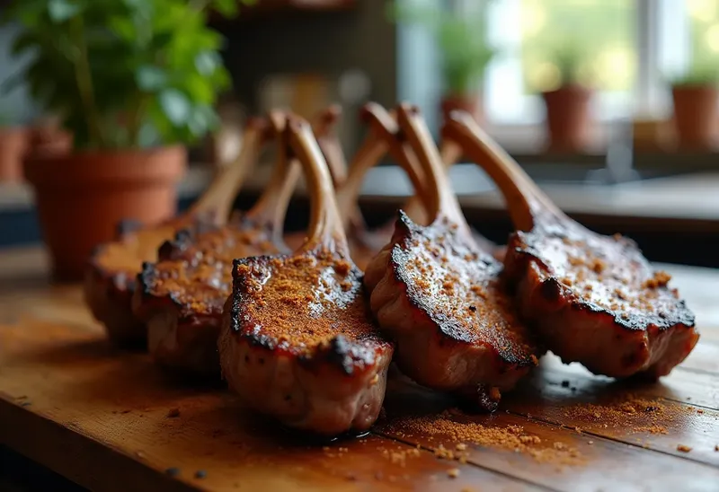 Côtes d'agneau grillées à la cannelle et au curry, saveurs exquises