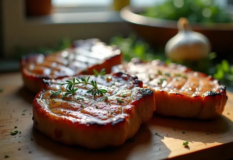 Côtes de porc grillées à l'origan parfumé