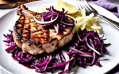 Recette facile de côtes de porc grillées au chou rouge braisé