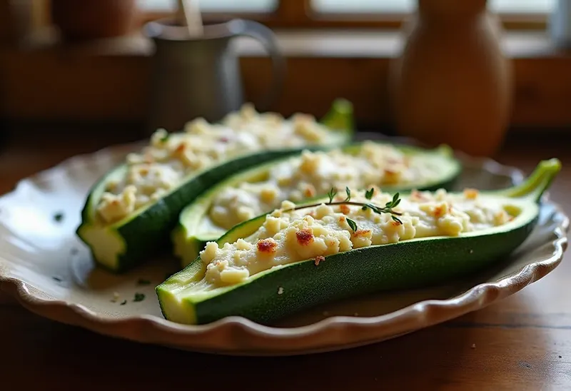 Courgettes farcies au chèvre frais : recette gourmande et facile