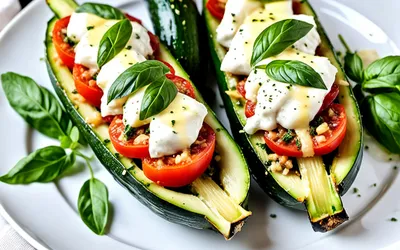 Recette facile de courgettes farcies aux tomates et mozzarella fondante
