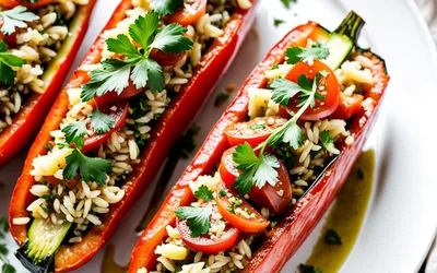 Recette facile de courgettes farcies aux trois riz, saine et gourmande