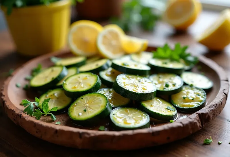 Courgettes marinées au citron : recette fraîche et savoureuse