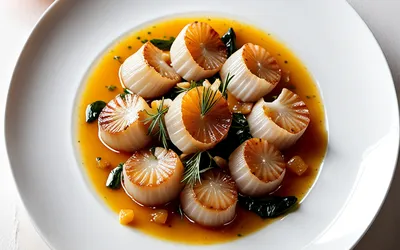 Couronne de pétoncles à la sauce onctueuse à l'orange : recette raffinée et facile