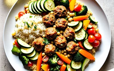 Recette facile de couscous au poulet et boulettes savoureux