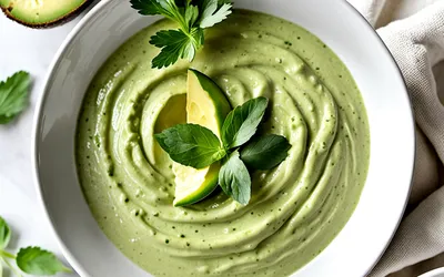 Recette facile de crème d'avocat onctueuse et fraîche pour entrée saine