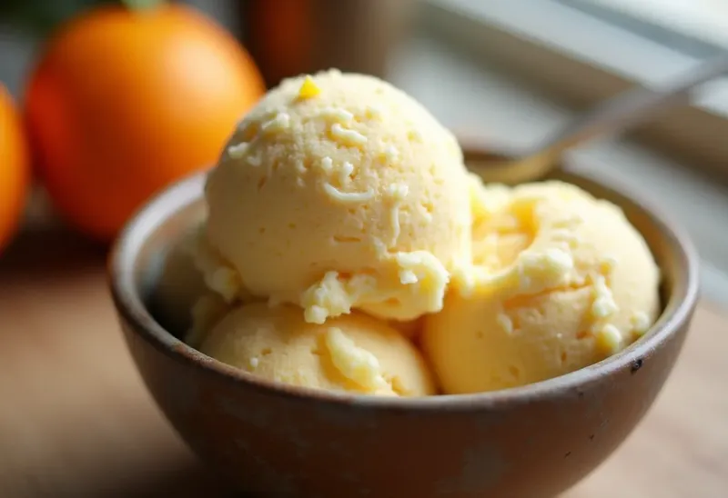 Crème glacée onctueuse à l'orange fraîche