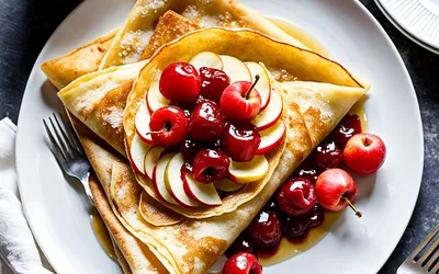 Crêpes légères et moelleuses à la compote de pommes maison - Recette facile