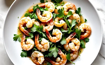 Recette facile de crevettes sautées à la coriandre et aux herbes fraîches