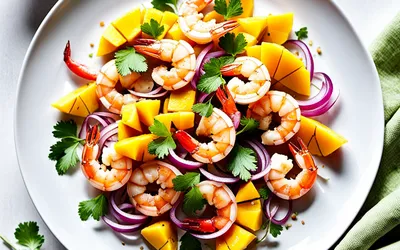 Recette facile de crevettes sautées à la mangue fraîche et épices douces