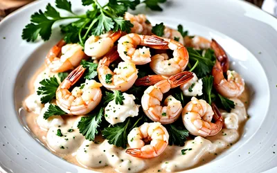 Recette facile de crevettes à la sauce crémeuse au fromage de chèvre