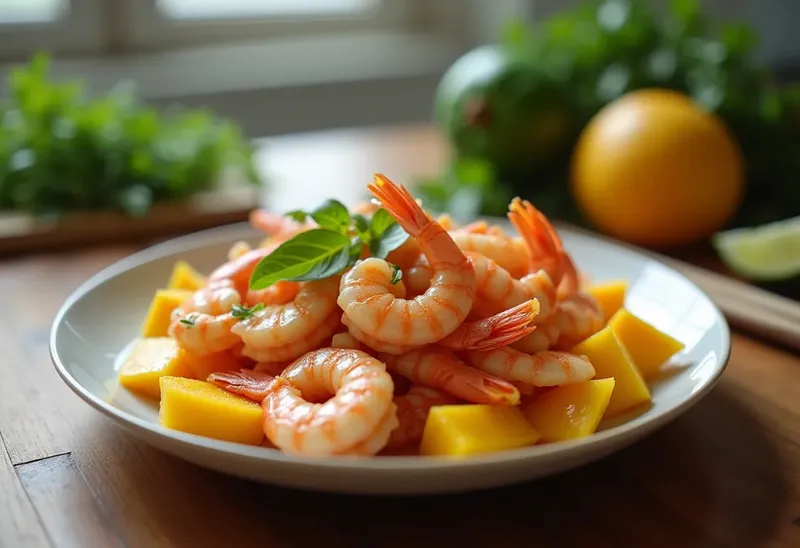 Crevettes Thaïlandaises à la Mangue : Recette Fraîche et Exotique