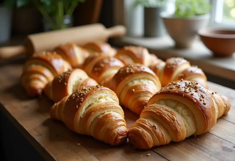 Croissants feuilletés à la feta fondante : recette facile et gourmande