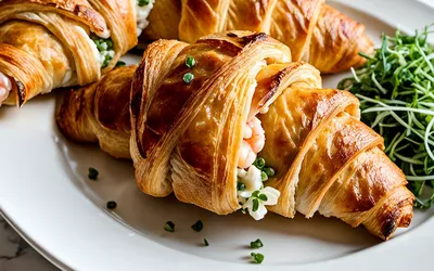 Recette facile de croissants aux crevettes feuilletés et gourmands