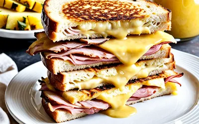 Recette facile de croque-monsieur à l'ananas caramélisé, gourmand et rapide