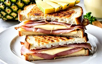 Recette facile de croque monsieur à l'ananas et jambon de Bayonne