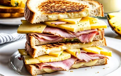 Recette facile et rapide de Croque Monsieur Hawaiien au jambon, fromage et ananas