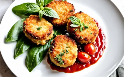Recette facile de croquettes d'aubergines croustillantes avec coulis de tomate frais