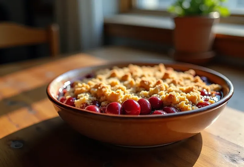 Crumble aux cerises gourmand et facile