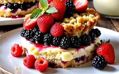 Recette facile de crumble aux fruits rouges fondant et croustillant