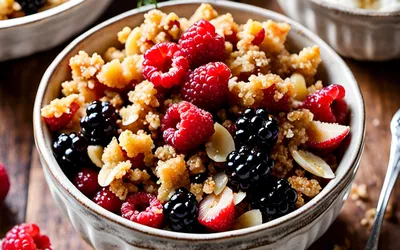 Recette rapide de crumble aux fruits rouges pour une personne - Dessert facile et gourmand