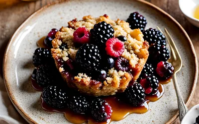 Recette facile de crumble aux mûres et miel, dessert fruité et gourmand