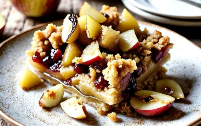 Recette facile de crumble aux pommes et coings croustillant et gourmand