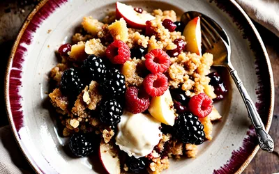 Recette facile de crumble pomme et fruits rouges, dessert fruité et gourmand