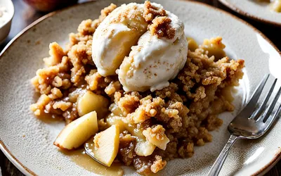 Recette rapide de crumble aux pommes facile et gourmand pour une personne