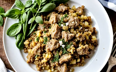 Recette facile de crumble d'agneau à l'origan et à la feta