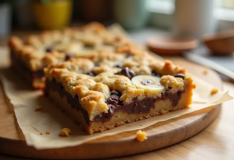 Crumble fondant aux bananes et pépites de chocolat
