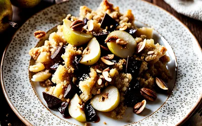 Recette facile de crumble aux poires, amandes et chocolat fondant