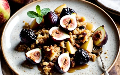 Recette facile de crumble aux pommes et figues fraîches, dessert fruité et gourmand