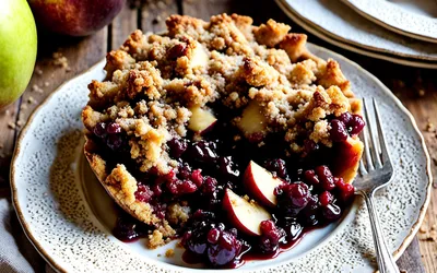 Recette facile de crumble aux quetsches et pommes fondantes