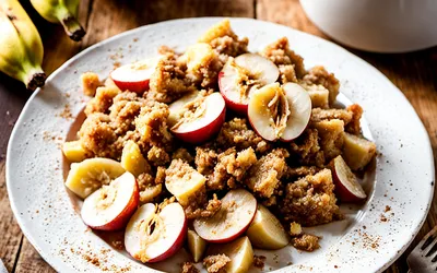 Recette facile de crumble pommes-bananes à la cannelle, dessert gourmand
