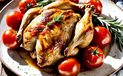 Cuisse de poulet rôtie à la toscane aux herbes et tomates - recette facile et savoureuse