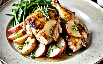 Recette facile de cuisses de poulet à la Normande Vallée d'Auge au calvados
