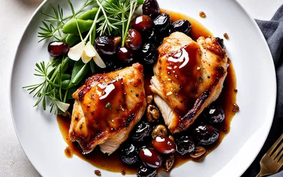 Recette facile de cuisses de poulet au miel et raisins secs fondantes