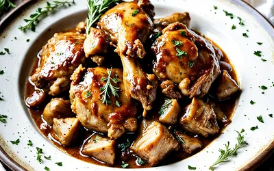 Recette facile de cuisses de poulet mijotées à la bière et à l'ail