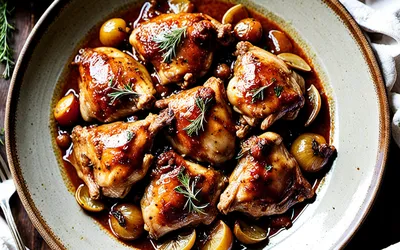 Cuisses de poulet mijotées au pastis : recette facile et parfumée
