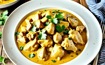Recette facile de curry de poulet crémeux et épicé pour 1 personne