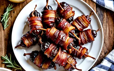 Dattes au bacon croustillant : recette apéritif facile et gourmande