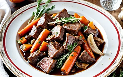 Recette traditionnelle de daube de bœuf à la graisse de canard facile et savoureuse