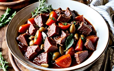 Recette traditionnelle de daube provençale mijotée au vin rouge